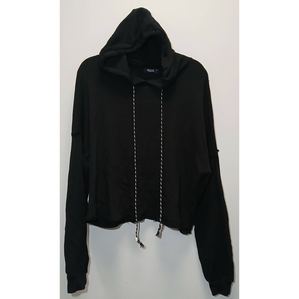 Michael lauren womens xl hoodie sweatshirt black slouchy boxy cotton